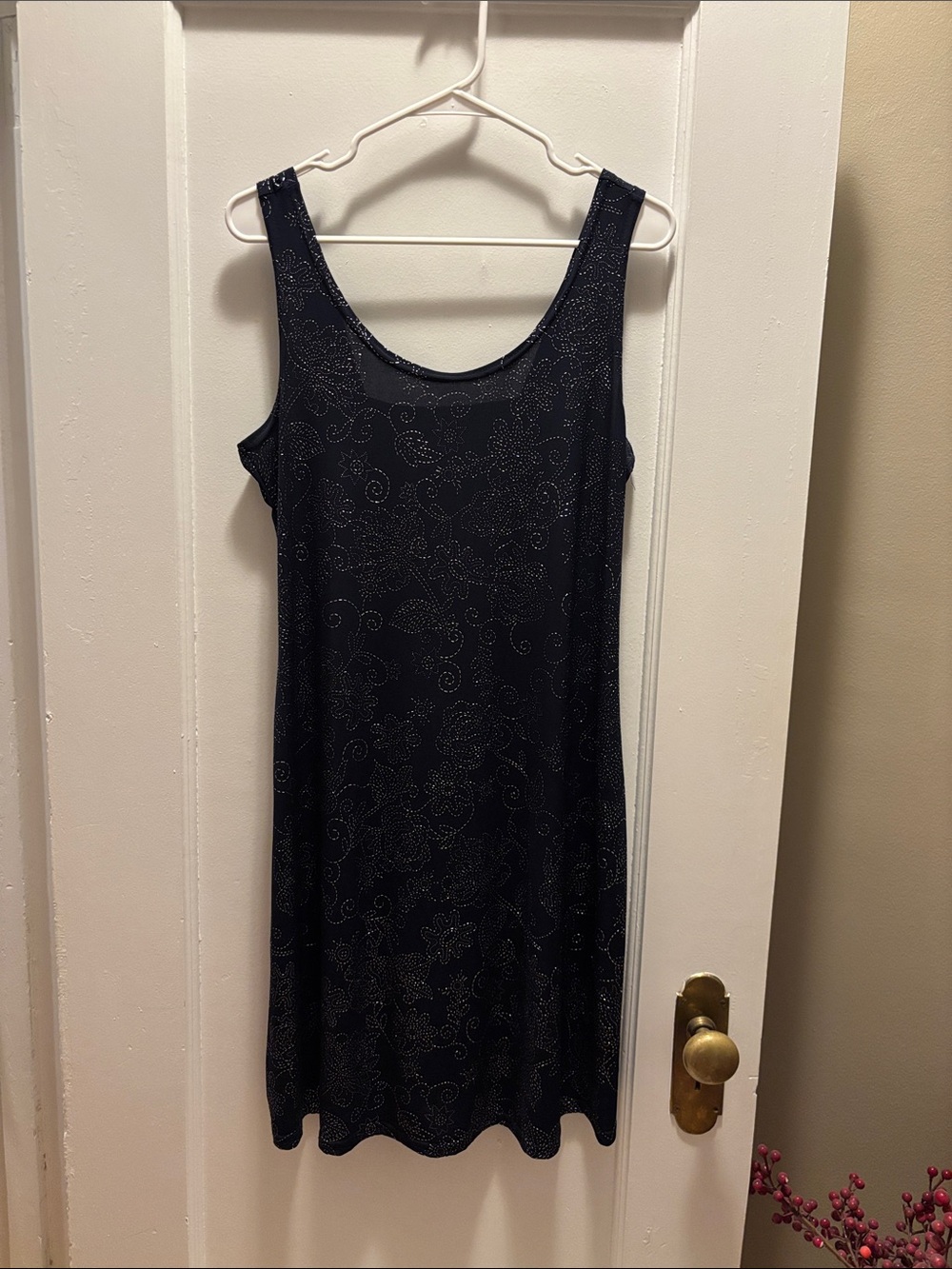 Vintage Gitane Prêt à Porter Beaded Navy Dress